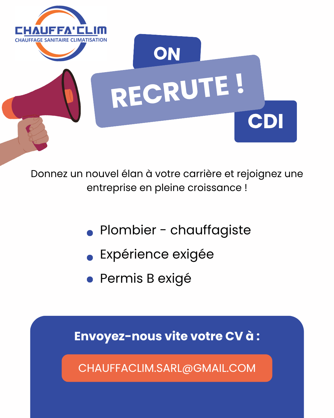 CHAUFFA'CLIM RECRUTE - Actualité Chauffa'Clim Metz
