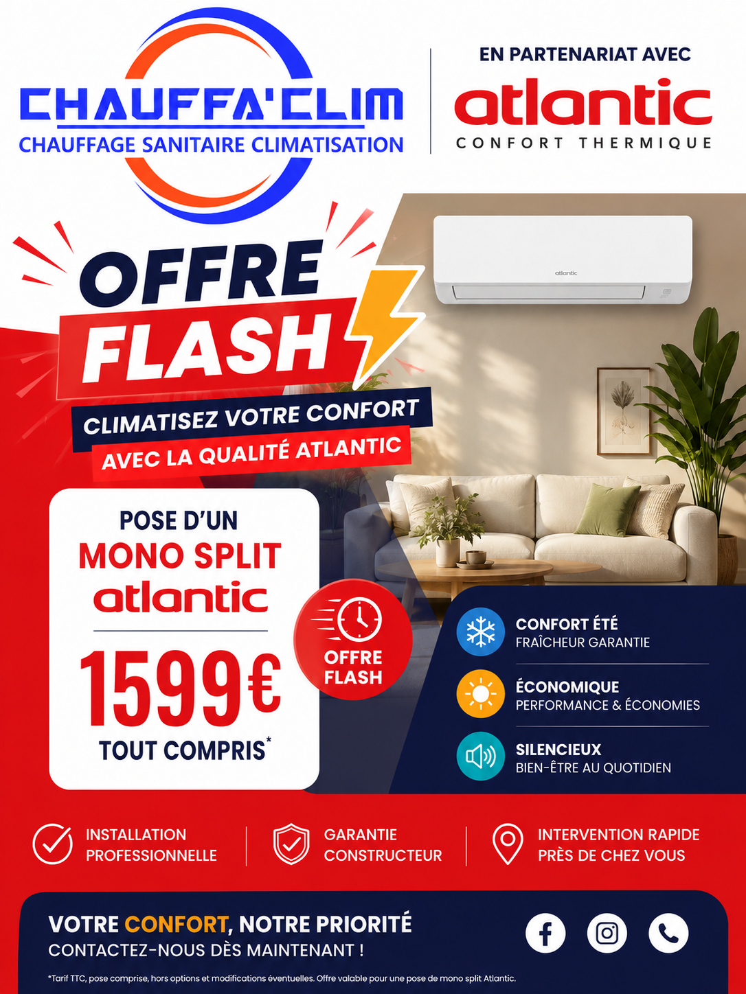 OFFRE FLASH - CLIMATISATION ATLANTIC - Actualité Chauffa'Clim Metz